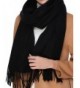 Cashmere Wool Scarf-Large Soft Women Men Scarves Winter Warm Shawl Gift - Black - CJ1888G9A4I