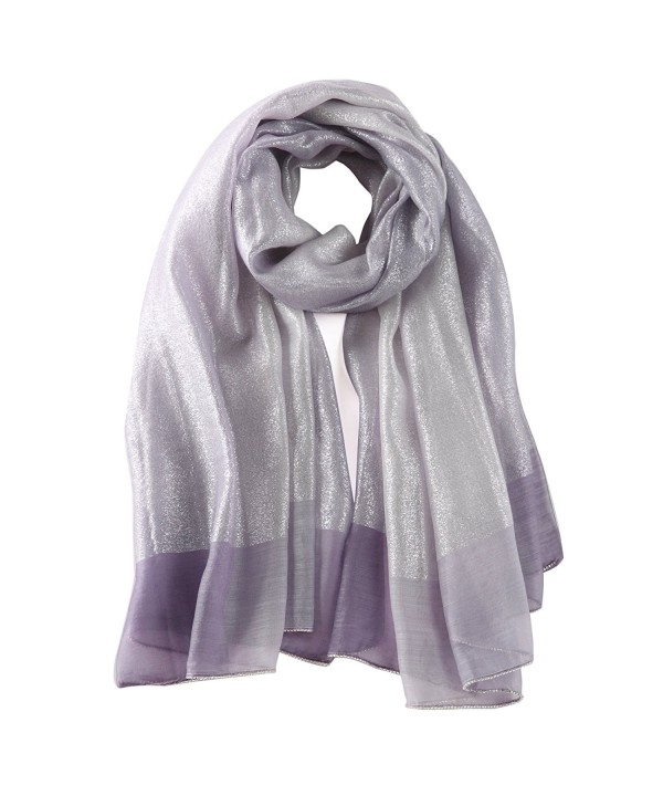 STORY OF SHANGHAI Women's Gradient Scarf Large Silk and Wool Shawls with Silver - Km04 - CI184DAKRAL