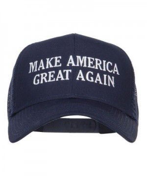 Make America Great Again Embroidered Mesh Cap - Navy - CQ12ENS0W13