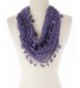 Tan's Women Lightweight Delicate Lace Infinity Scarf with Teardrop Fringes - 4 MediumPurple - C712HWAV1CH