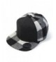 Premium Wool Blend Plaid Adjustable Snapback Baseball Cap - Heather Black/Black - C912MS8DNCP
