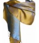Fandori Silk Scarf with Contrasting Color-Blue and Gold - CO113OI9XJV