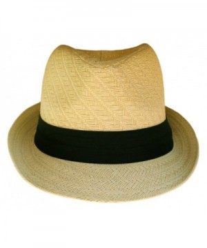 Fedora Hat Natural Color Straw in Men's Fedoras
