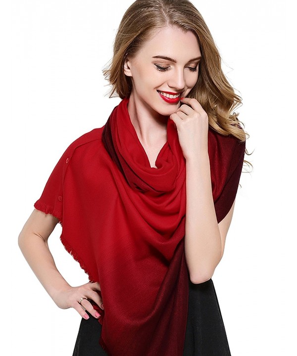 Silk Scarf Fashinable Blanket Buttons - Red - CM185RMI7HY