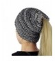 Mimgo Trendy Women Winter Knit Hat Beanie Tail Hat Ponytail Stretch High Bun Knit Hat (Grey) - CZ1889HN3DI