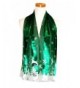Christmas or Holiday Silk Feel Scarf Collection - Perfect Gift - Made in Korea - Snowy Day Green - CQ186TK0XAU