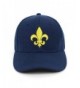 Yellow Fleur-de-lis Embroidered Baseball Cap - Navy - CU17YT66RZL