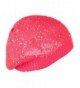 Sequin Nylon Stretchable Beret Fuchsia in Women's Berets