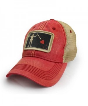 Blackbeard Pirate Flag Trucker Hat- Nautical Red - CM12O636XCP