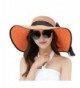 Women Floppy Hat Big Bowknot Straw Hat Wide Brim Beach Hat Sun Hat - Orange - CM17YDN95S7