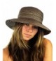 NYFASHION101 Spring Summer Multicolor Weaved Ribbon Floppy Brim Sun Hat - Brown - C312E37N0IV