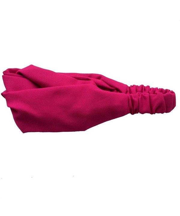 hand made Women Lady Turban Twisted Knot Hair Band Twist Head Wrap Headband Headwrap New - Fuchsia - C311ZB2IDXF