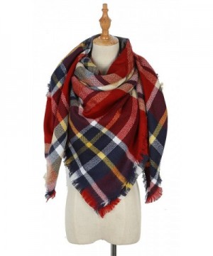 Warm women Tartan Scarf winter Blanket Shawl - Small Red Lattice - CU187ZLE9Y2