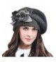 HISSHE Lady French Beret 100% Wool Beret Chic Beanie Winter Hat HY023 - Grey - CE12NSWKYWB