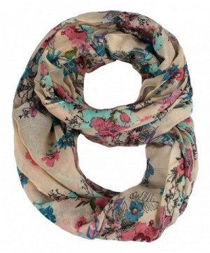 Peach Couture Paint The Town Red Cherry Blossom Floral Print Infinity loop Scarves - Peach - CG11KXX81AL