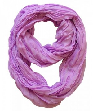 Peach Couture Fashion Lightweight Crinkled Infinity Loop Scarf Neon Faded Ombre - Lavender - CZ11KBJCFHX