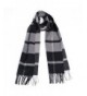 Winter Cashmere Cooling Lightweight Scarf for Women Mens Plaid Ladies Scarves - Black+grey - CB187CXY3S0