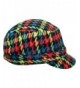 Red Houndstooth Plaid Cadet Cap in Women's Baseball Caps