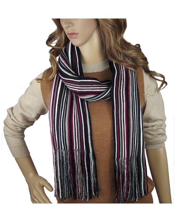 Debra Weitzner Knitted Winter Scarf- Mens Womens- Colorful Knit Striped Scarf - Striped 06 - CU185QDWR4W