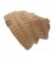 Thick Slouchy Knit Oversized Beanie Cap Hat - Camel - CP11PKNG9UT