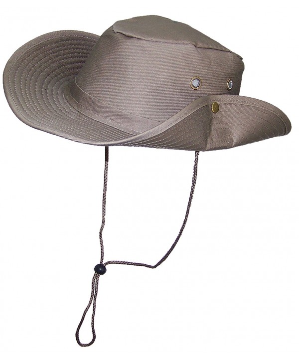 Tropic Hats 2 3/4" Wide Brim Men Safari/Outback Summer Hat w/Snap up Sides - Tan - CL11JP1959J