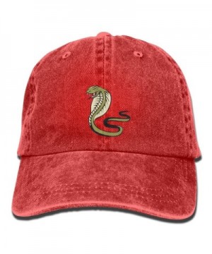 ONE-HEART HR Cobra Snake Stylish Baseball Caps Denim Adjustable Hats - Red - CZ184AGL7Z6