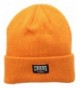 Crooks & Castles Men's Knit Beanie Hat - Core Logo - Orange - C211I5PKXVP