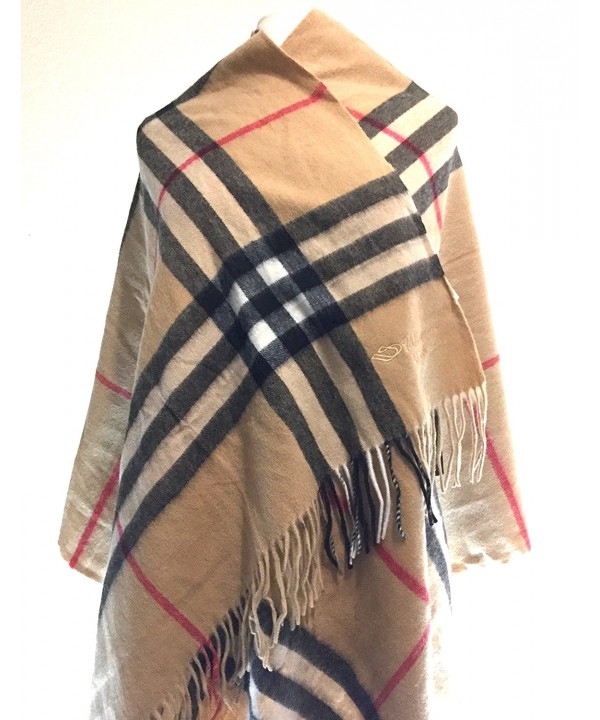 UScarmen Cashmere Blanket Scarf / Wrap / Shawl 70" x 28" Plaid - Choose Color - Camel - C3189NE6IW5