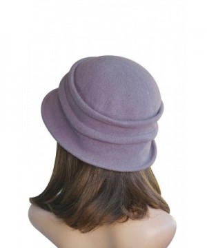 Lawliet New Stylish Womens Ladies 100% Wool Winter Warm Flower Cloche Bucket Hat A222 - Purple - CN11NIO9MLZ