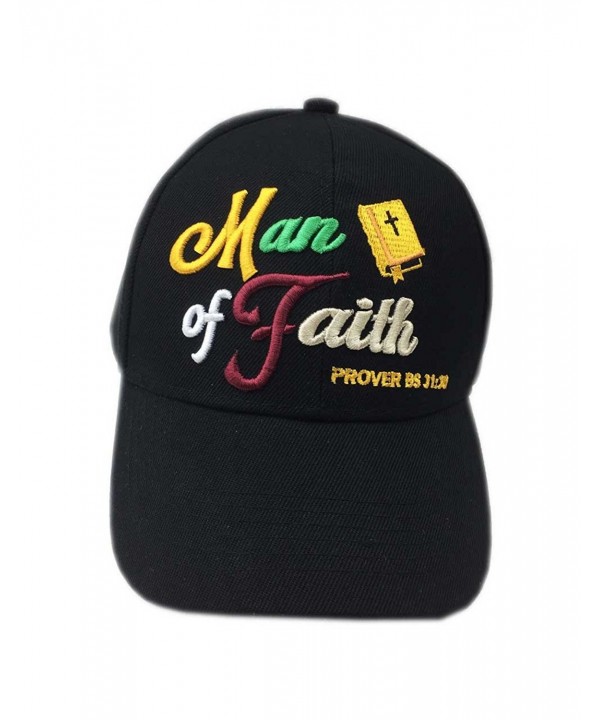 Aesthetinc Christian Bible Verse Print Man of Faith Jesus Christ Cap Hat - New Man of Faith Bk - CS17WYTX2YM