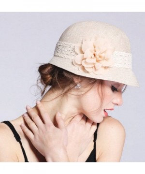 Womens Gatsby Linen Cloche Flower in Women's Bucket Hats