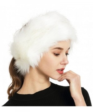 Lovful Womens Faux Fur Stretch Earwarmer Earmuff Headband Hat - White With Golden - CN188T2Y7GD