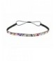 SIZZLE CITY Custom Color Bling Shimmering Rhinestone Elastic Stretch Headbands - Thin Rainbow - CB11JAY3HP3