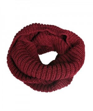 Vilania Women's Knitted Winter Fashion Scarf Circle Loop Scarves Thick Warm - Red - CB12NGD3Z3Z