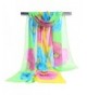 GERINLY Ladies Chiffon Scarves Spring Floral Shawl Sheer Scarf - Green+yellow - CC1836MWWLZ