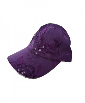 Purple Floral Sequin Cap - CS113X3FCW9