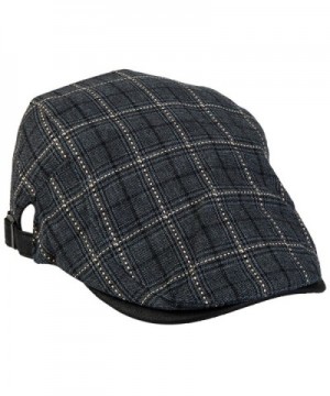 moonsix newsboy Hats For Men-Plain Stripe Beret Cabbie Driving Gatsby Flat Cap-Style 6 Grey(Cotton) - CL12JTPFU7B