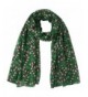 Lina & Lily Candy Cane Print Women's Large Christmas Scarf - Green/Red/White - CK1275F6M5V