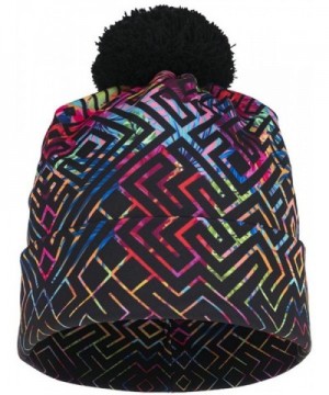 Ababalaya Unisex 3D Print Skullies & Beanies with Pompon - Labyrinth - CX12N85YBM1