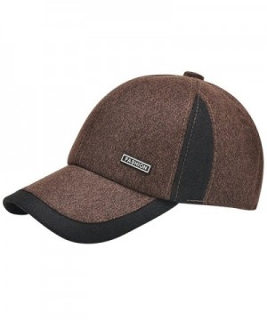 eYourlife2012 Men Winter Warm Woolen Tweed Baseball Fold Earmuffs Earflap Hunting Hat Hats Cap - Coffee - C312MXXUWG8