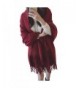 MorySong Soft Cashmere Feel Scarf Stole With Tassel Winter Warm Shawl Wrap for Women - Burgundy - CD186TDURQI