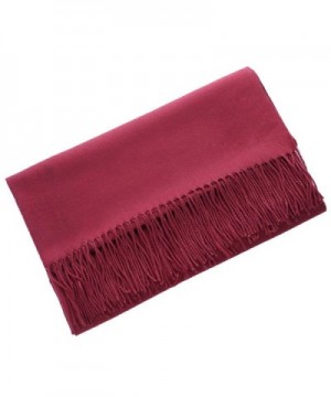 MorySong Cashmere Tassel Winter Burgundy in Fashion Scarves