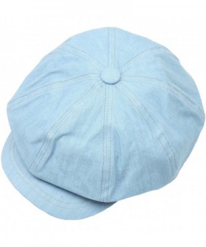 N237 Washing Denim Stitch Design Sexy Newsboy Cap Cabbie Golf Gatsby Driving Hat - Skyblue - C3124AQXQK1