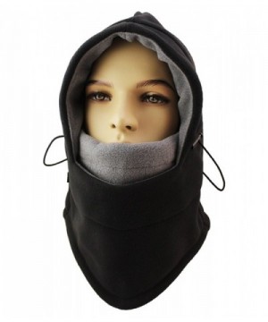ZZLAY Balaclavas Hat Double Layers Thicken Caps Winter Warm Fleece Ski Face Mask - black - CW185T3Y2NR