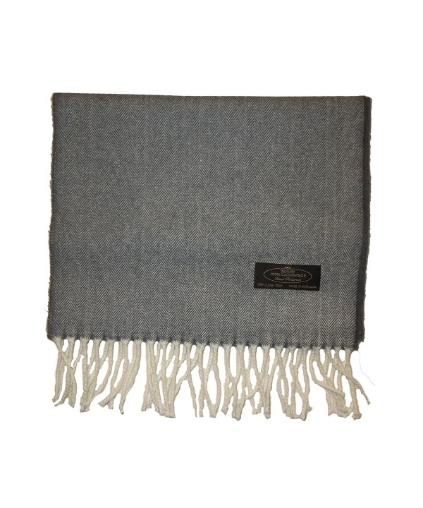 Handmade 100% Cashmere Scarf- Blanket Scarf- Shawl - Grey - CT187O6C6DY