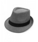 Unisex Spring/Summer Herringbone Fashion Fedora Hat - Silver - CV17YTNHMR0