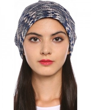 Ababalaya Women's Soft Breathable Silk Floral Print Turban Chemo Beanie Nightcap - Gray - CU182WUG5IG