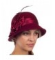 Sakkas Danielle Vintage Style Wool Cloche Hat - Burgundy - CE11LR2XTW3