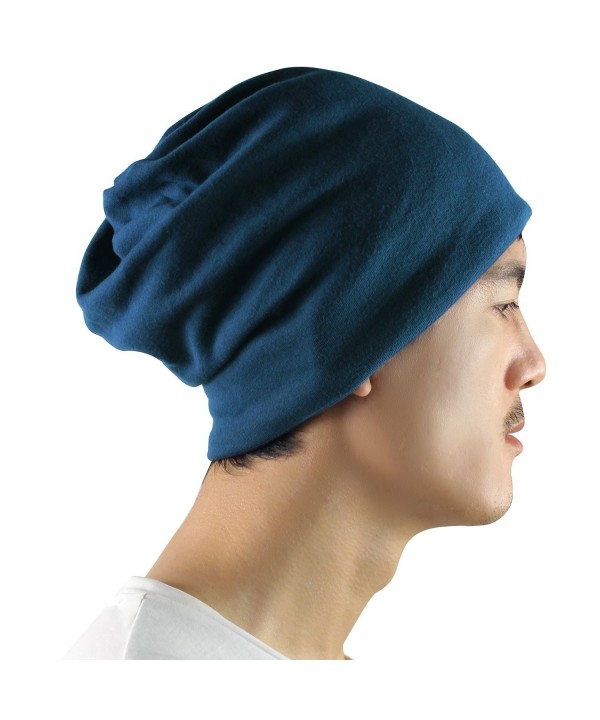 CAMOLAND 3-in-1 Fleece Slouchy Beanie Winter Cotton Ski Baggy Unisex - Navy - CE186C7SQXA