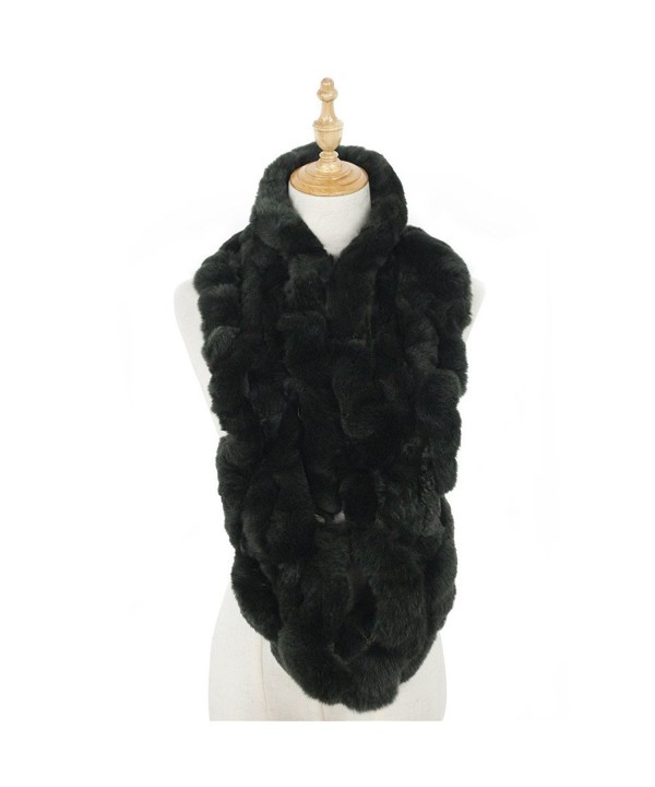 Real Fur Infinity Winter Scarf - Dark Green - CD12O2VWBB7